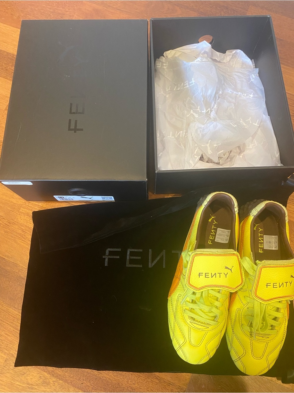 PUMA × FENTY Women's Avanti LS Stitched Lime Sheen Pumpkin Pie Size 7.5